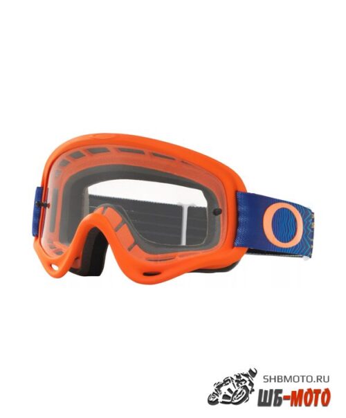 Очки для мотокросса детские OAKLEY O-Frame XS Heritage оранжевые-голубые/прозрачная (OO7030-11)