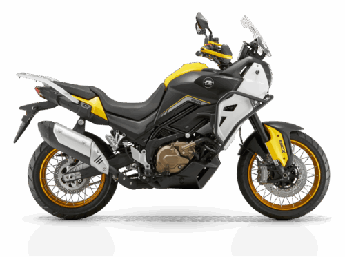 Мотоцикл QJmotor SVT 650 X, 2026 г.в., черный/белый/золотистый