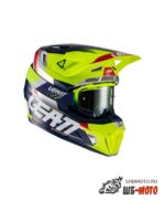 Кроссовый шлем Leatt 7.5 V22 кислотный + очки Velocity 4.5