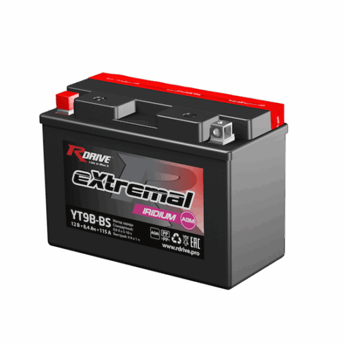 Аккумулятор RDRIVE eXtremal Iridium YT9B-BS [150х70х105]