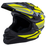 Шлем кроссовый Ataki JK801A Legacy Hi-Viz зеленый/серый матовый