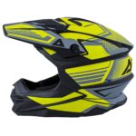 Шлем кроссовый Ataki JK801A Legacy Hi-Viz зеленый/серый матовый