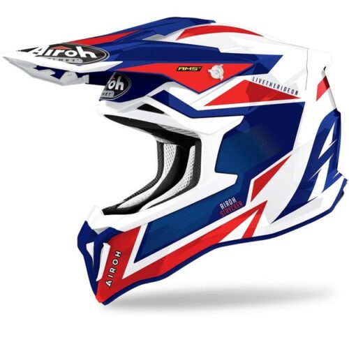 Шлем AIROH STRYCKER Skin Red (сине-красный глянцевый)