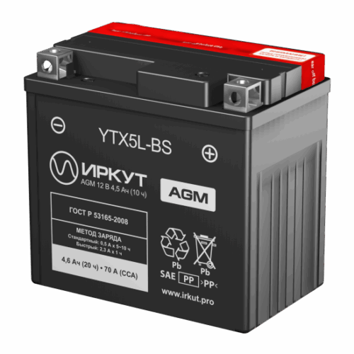 Аккумулятор ИРКУТ YTX5L-BS AGM  [114x71x107]