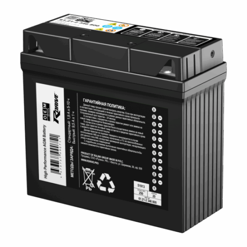 Аккумулятор RDrive OEM ДЕТАЛИ 51913 (61.21-2 346 800 BMW)-2025