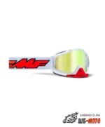 Маска кросс FMF - 100% Powerbomb Rocket - зеркальная золотая линза