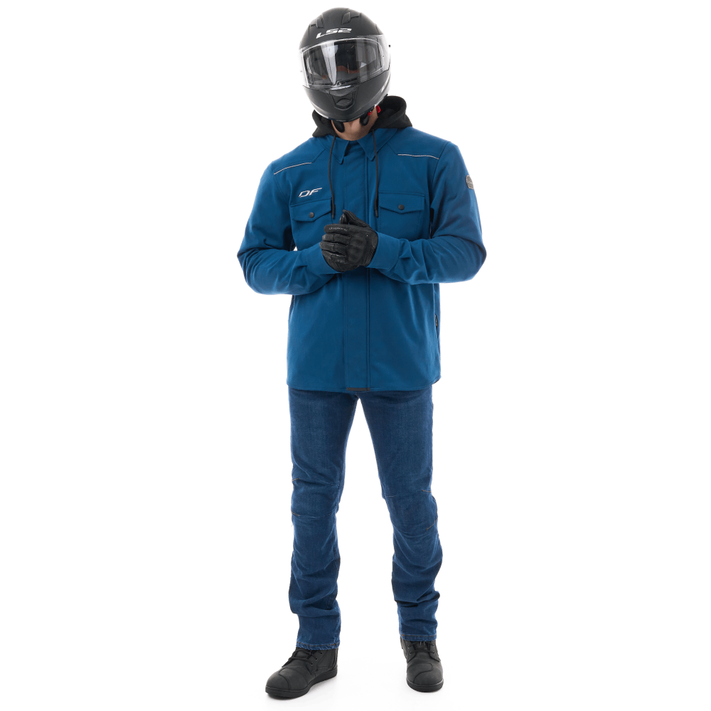 Моторубашка DF STREETFIGHTER Man Dark Blue с защитой