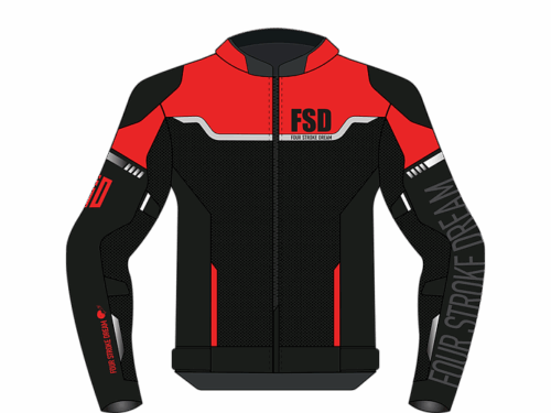 Мотокуртка ткань FSD JAME black/red/ice